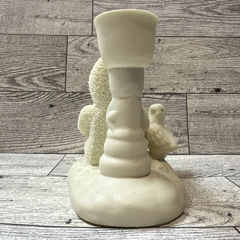 Look Alike Snowbabies Figurine Reading Book w/Duck Candle‎ Holder 2.5x3.25x3.5